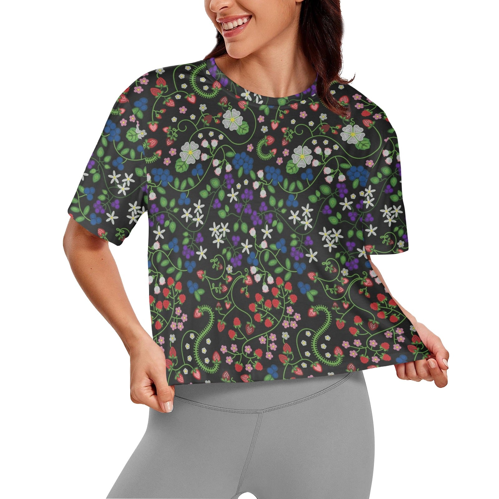 Grandmother Stories Midnight Women's Cropped T-shirt