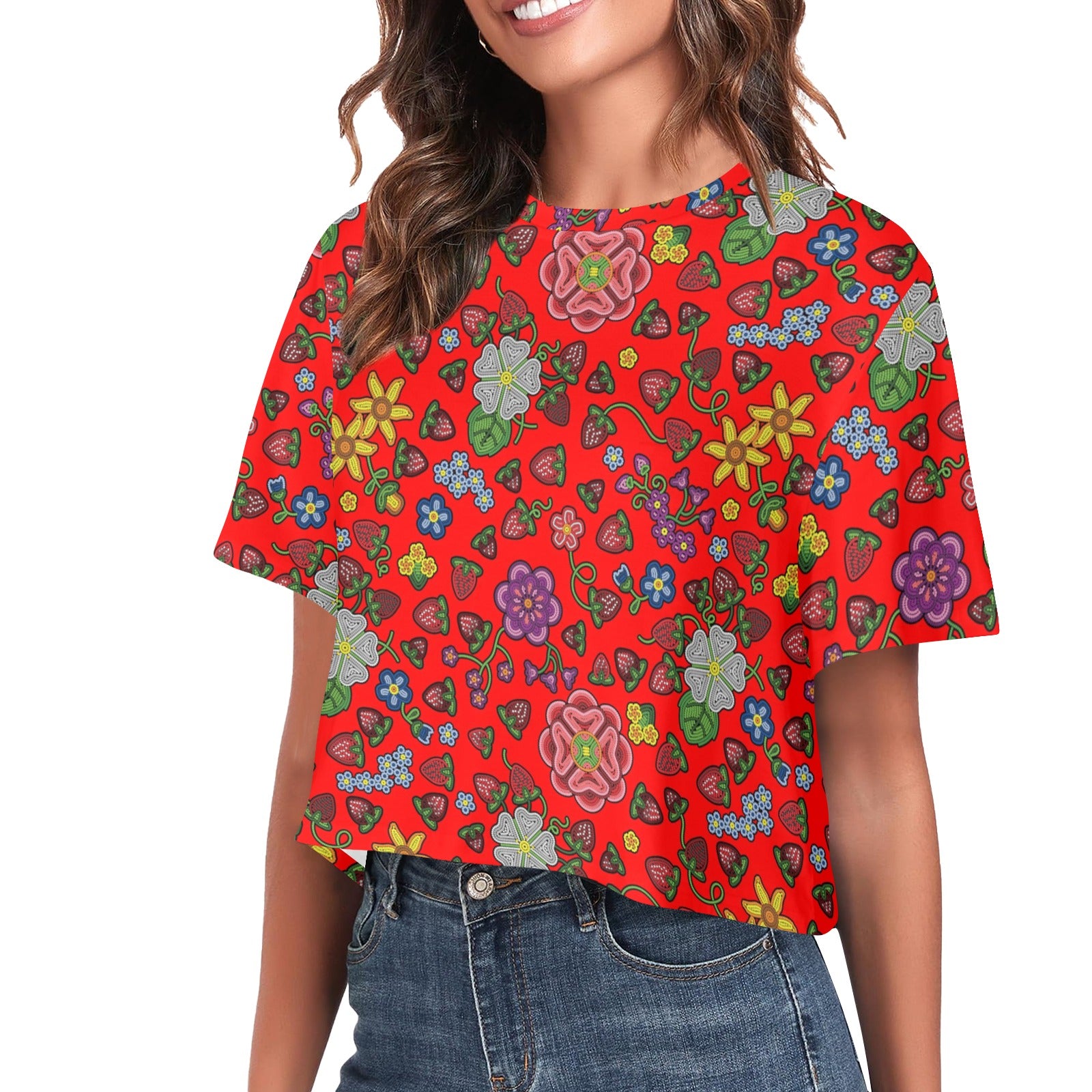 Berry Pop Fire Women's Cropped T-shirt