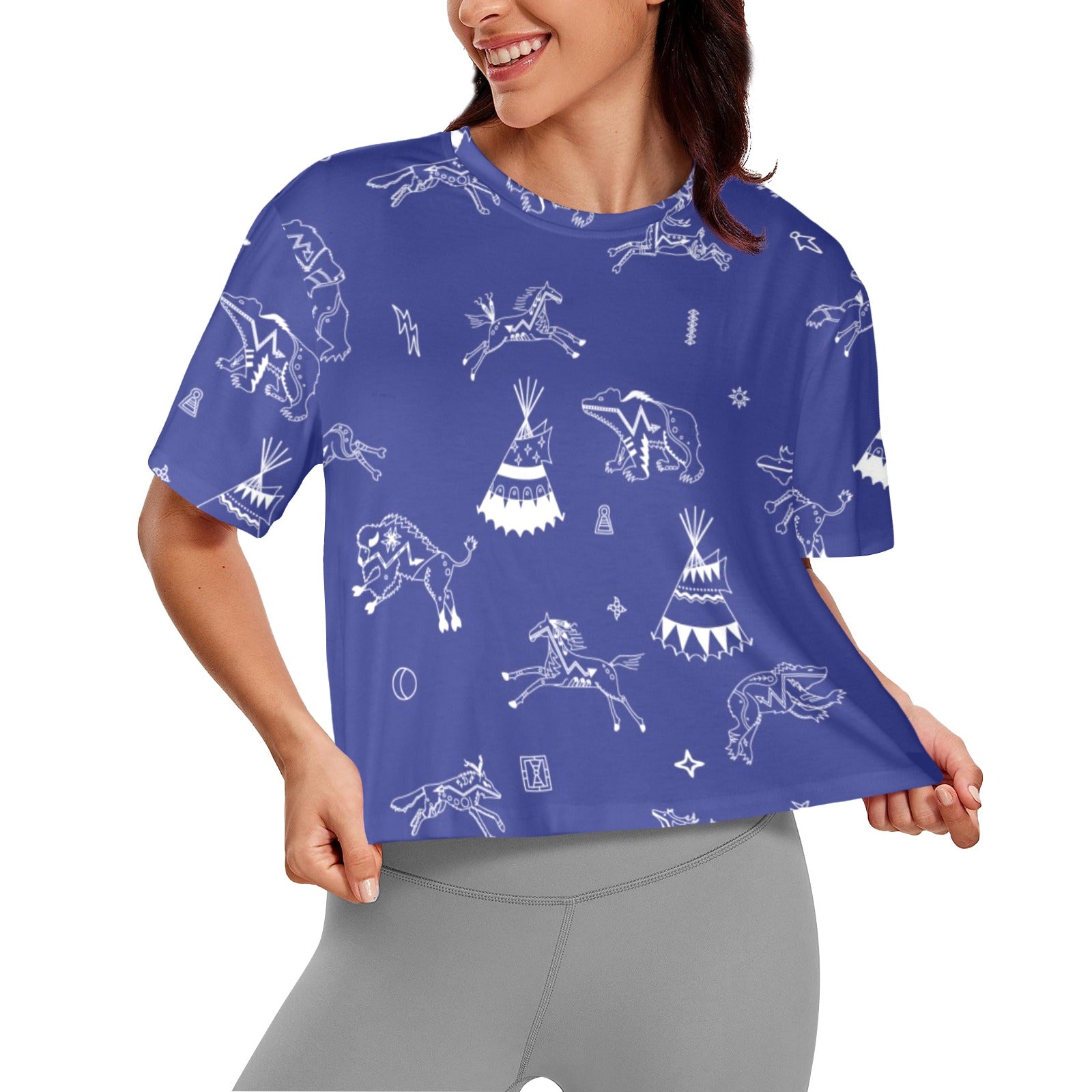 Ledger Dables Blue Women's Cropped T-shirt