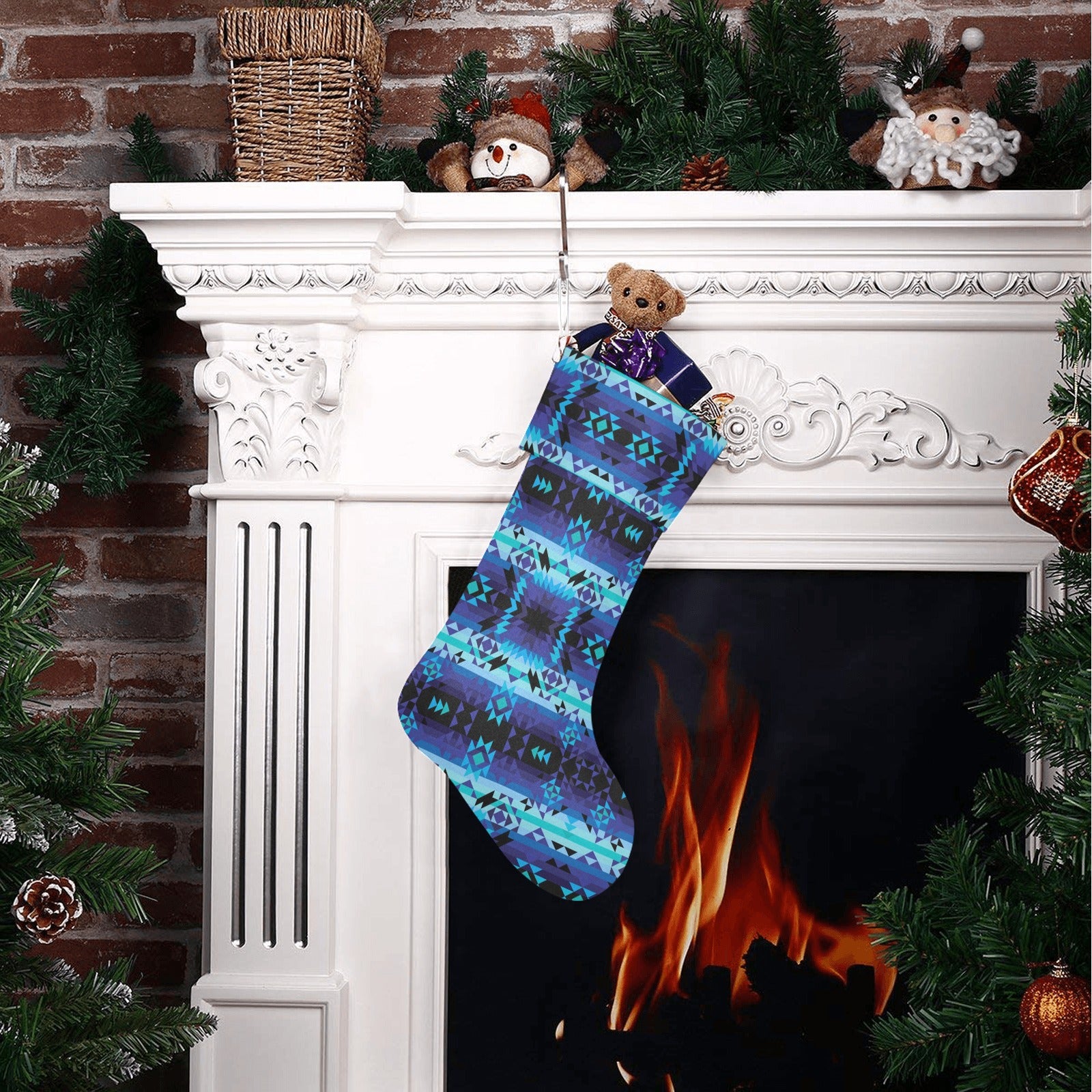 Blue Star Christmas Stocking