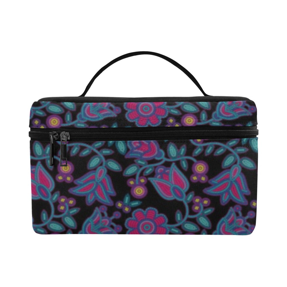 Beaded Nouveau Coal Cosmetic Bag/Large