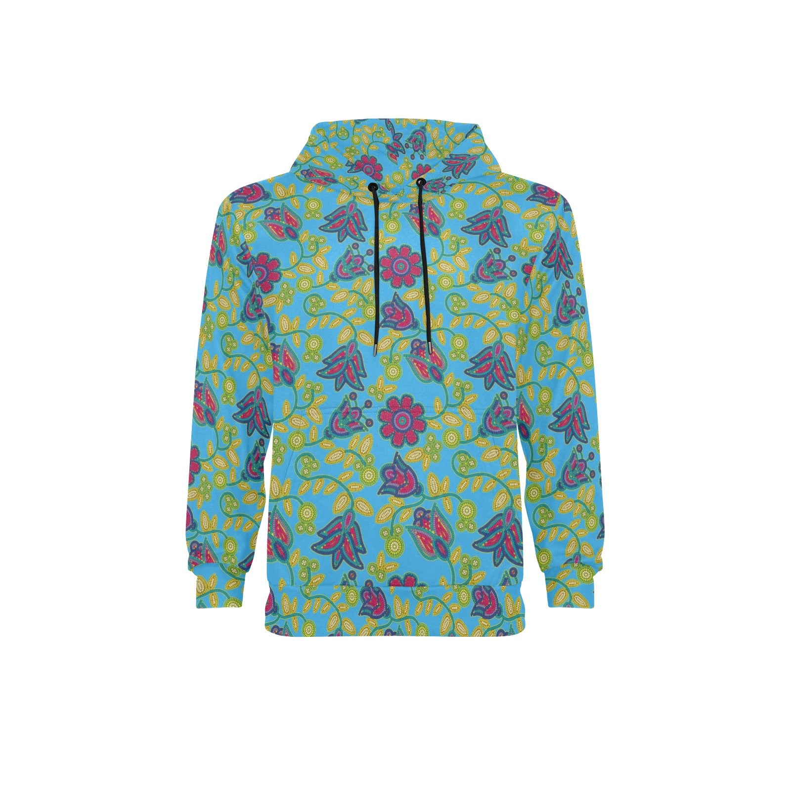 Beaded Nouveau Lime Men's Long Sleeve Fleece Hoodie