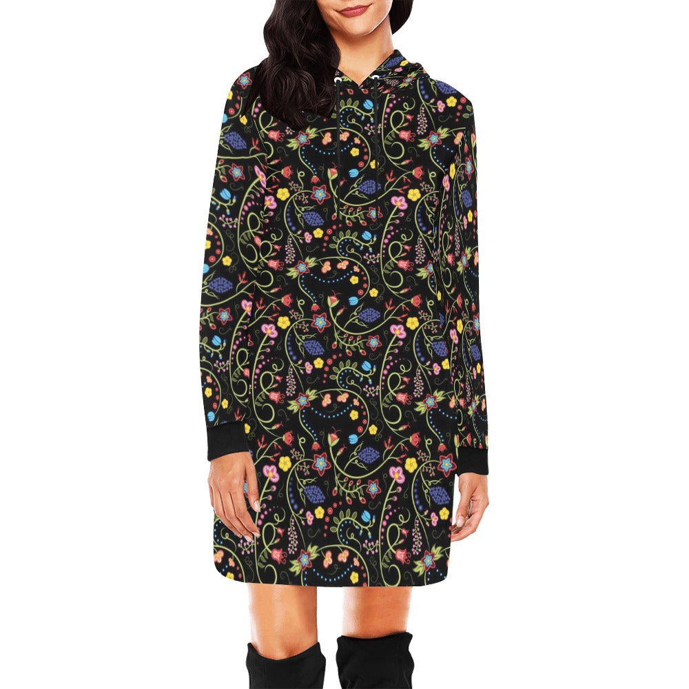 Fresh Fleur Midnight Hoodie Dress