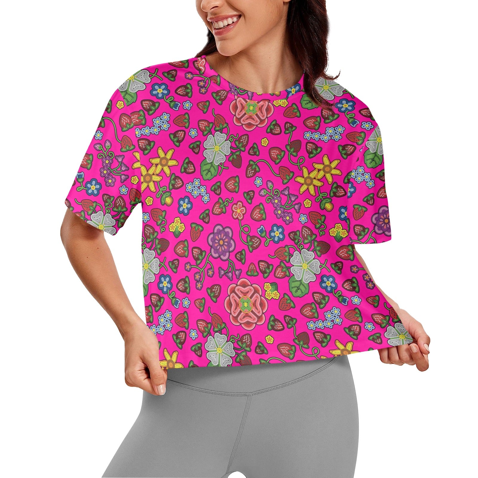 Berry Pop Blush Women's Cropped T-shirt