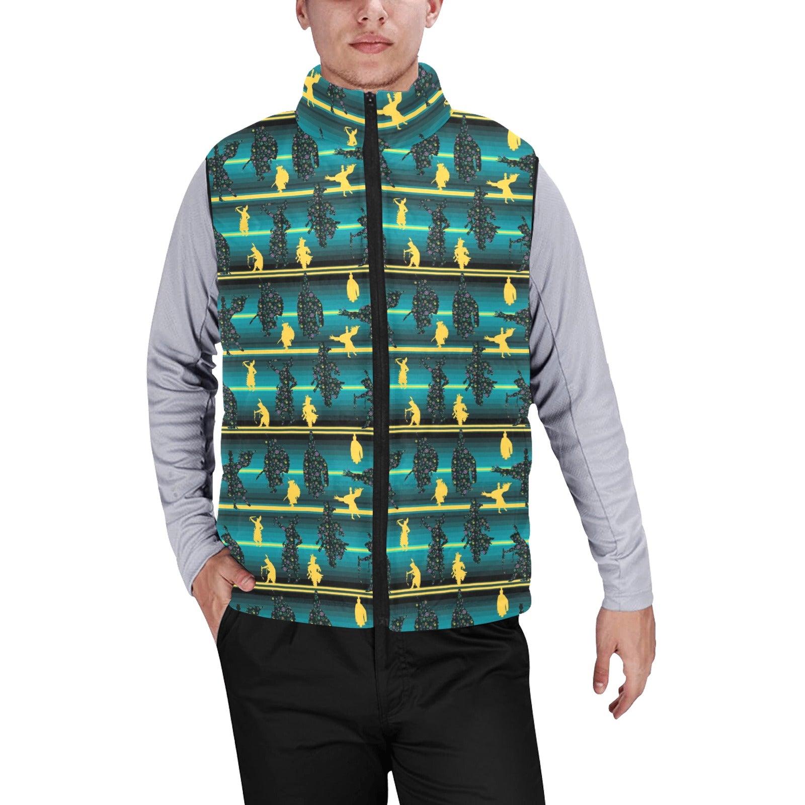 Dancers Inspire Green Men's Padded Vest Jacket