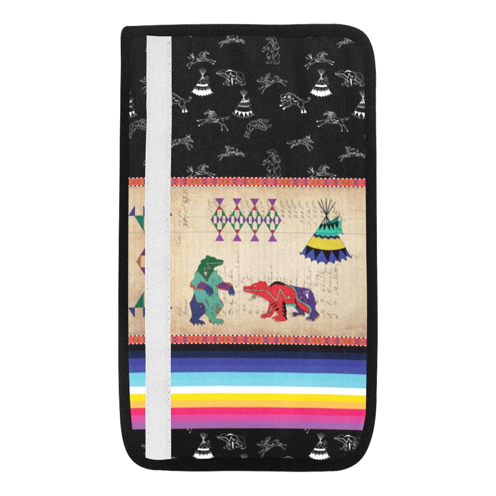 Bear Ledger Black Sky Car Seat Belt Cover 7''x12.6'' (Pack of 2)