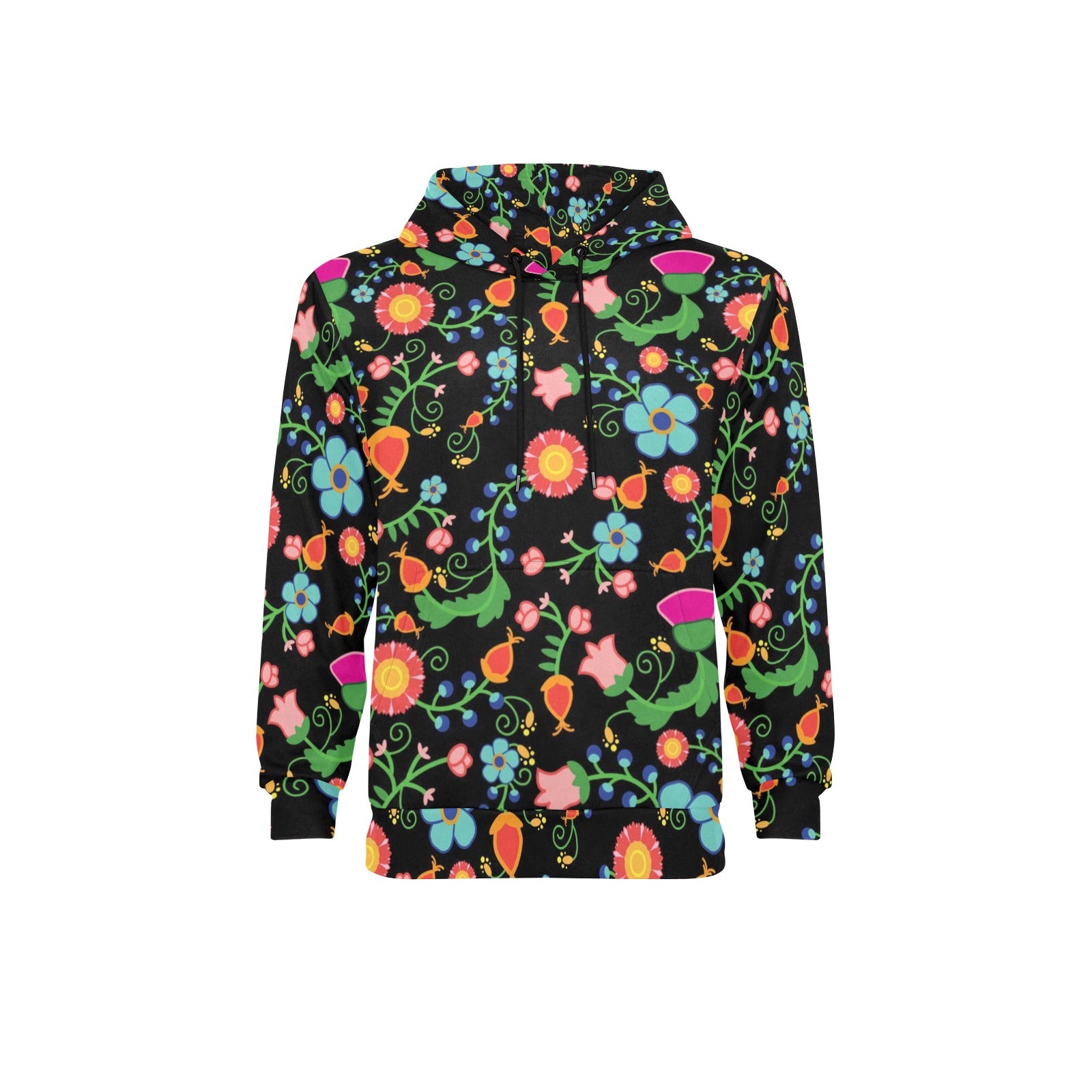 Bee Spring Night Men's Long Sleeve Fleece Hoodie