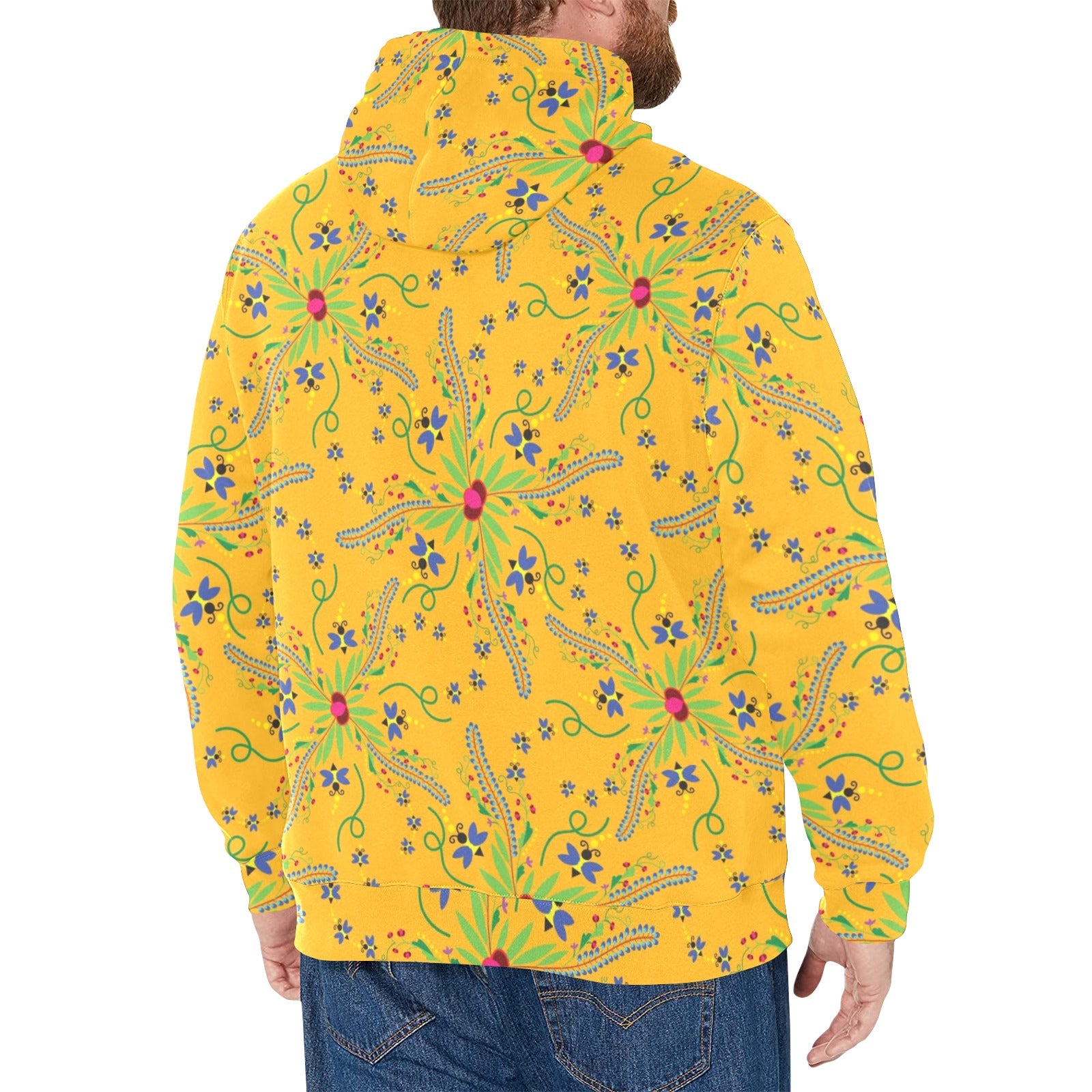 Willow Bee Sunshine Men's Long Sleeve Fleece Hoodie