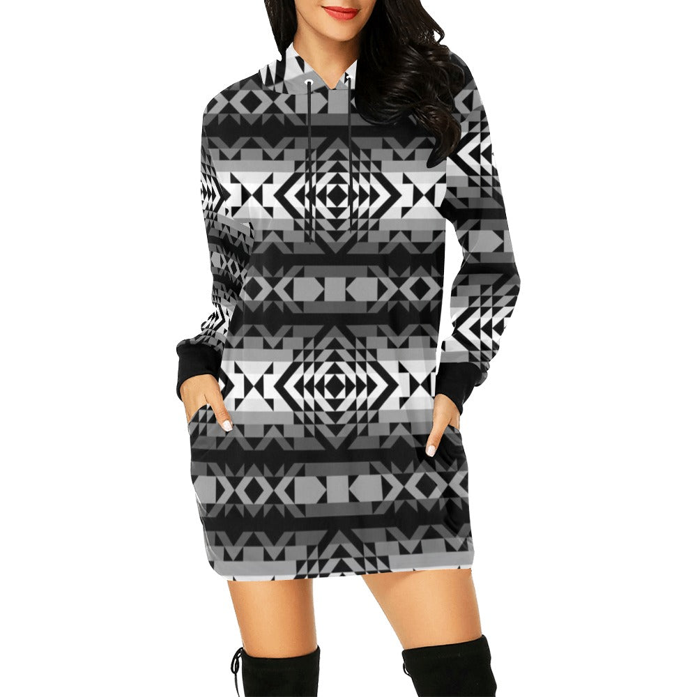 Black Rose Shadow Hoodie Dress