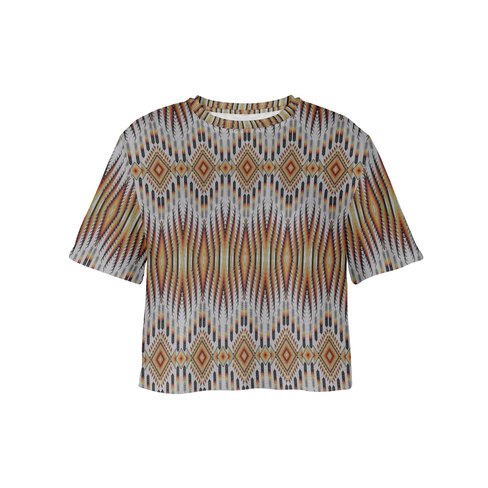 Fire Feather White Women's Cropped T-shirt