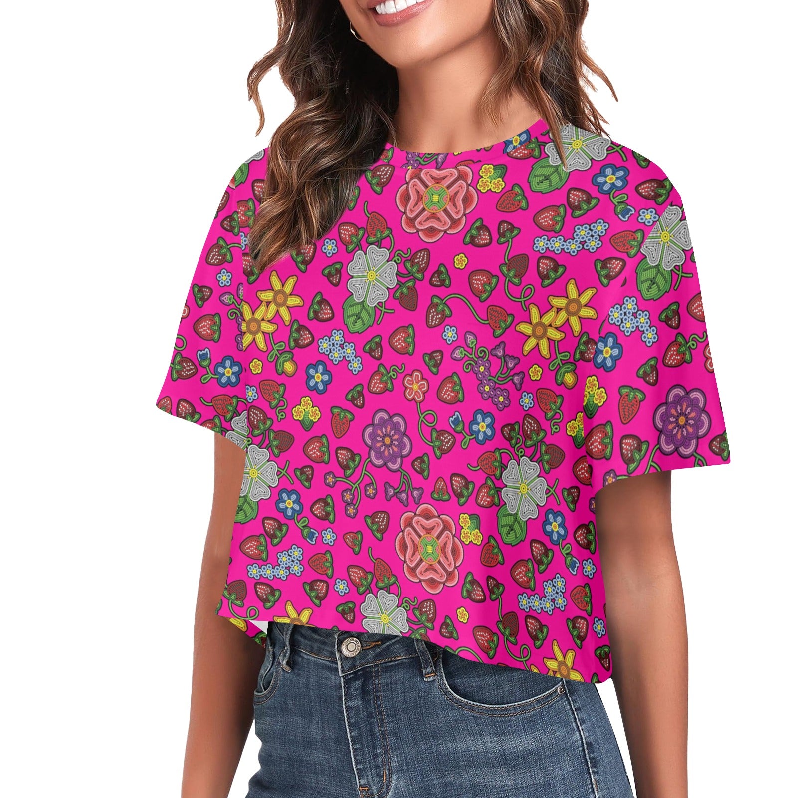 Berry Pop Blush Women's Cropped T-shirt