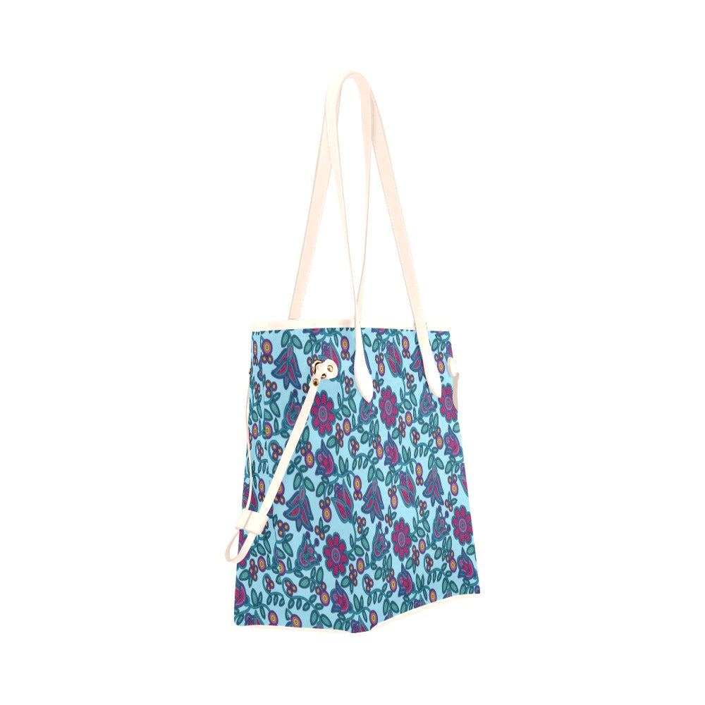 Beaded Nouveau Marine Clover Canvas Tote Bag