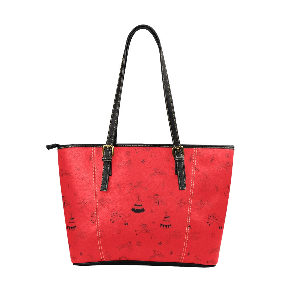 Ledger Dabbles Red Leather Tote Bag/Large