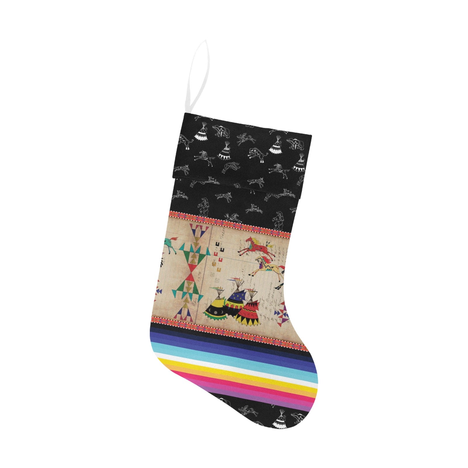 Horses Running Black Sky Christmas Stocking