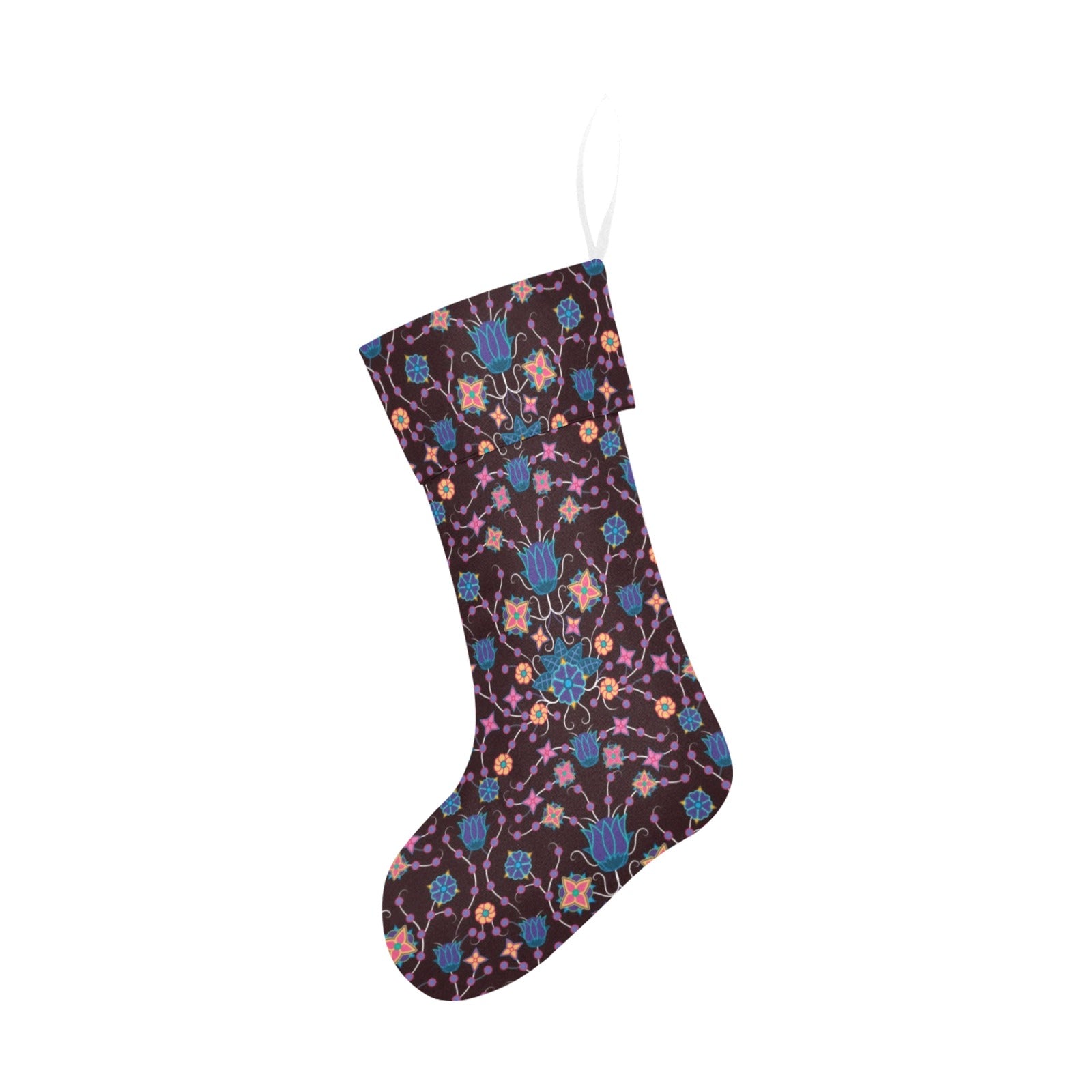 Floral Damask Purple Christmas Stocking