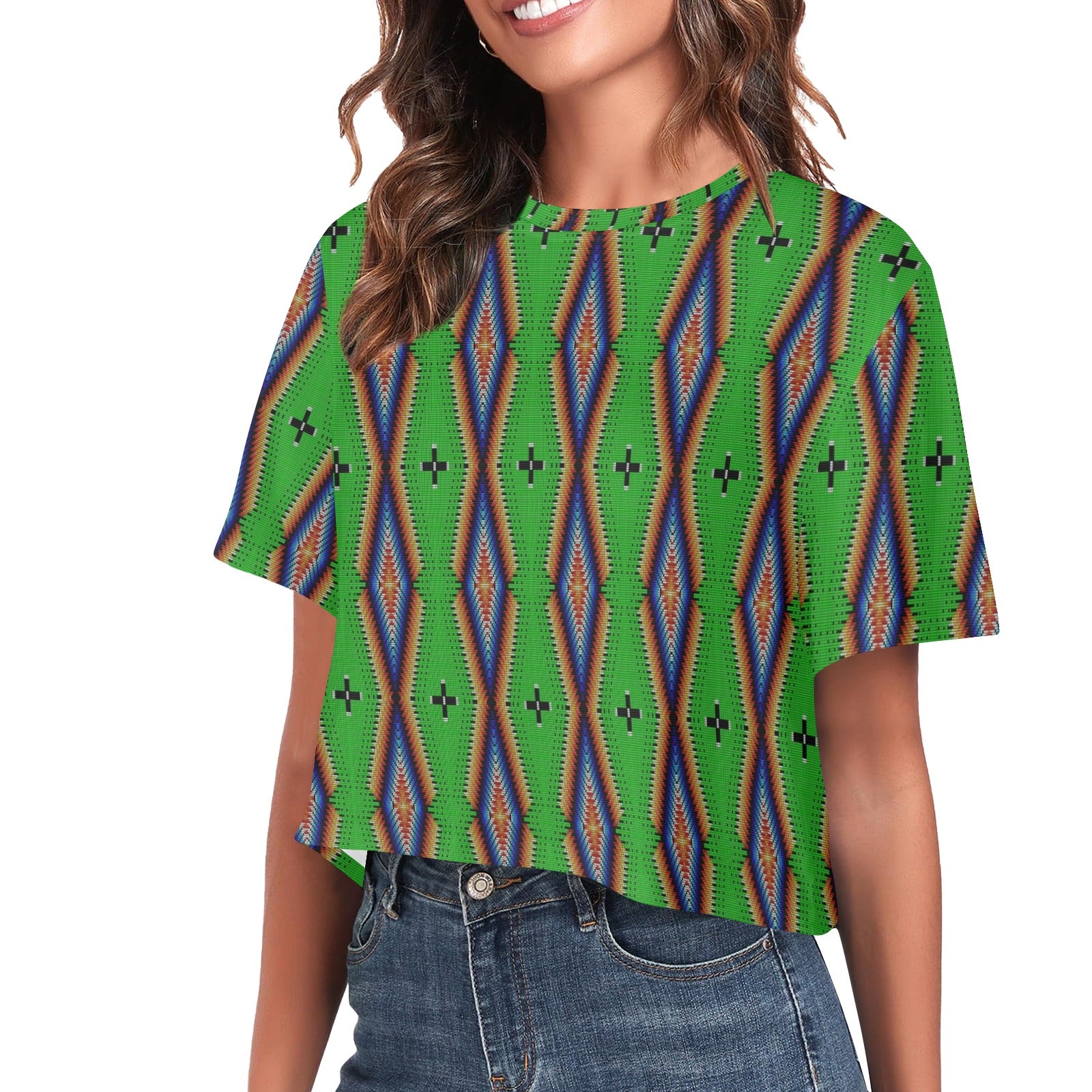 Diamond in the Bluff Lime Women's Cropped T-shirt
