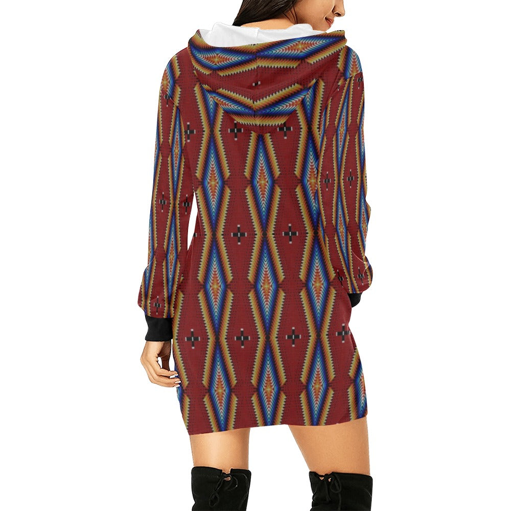 Diamond in the Bluff Red Hoodie Dress