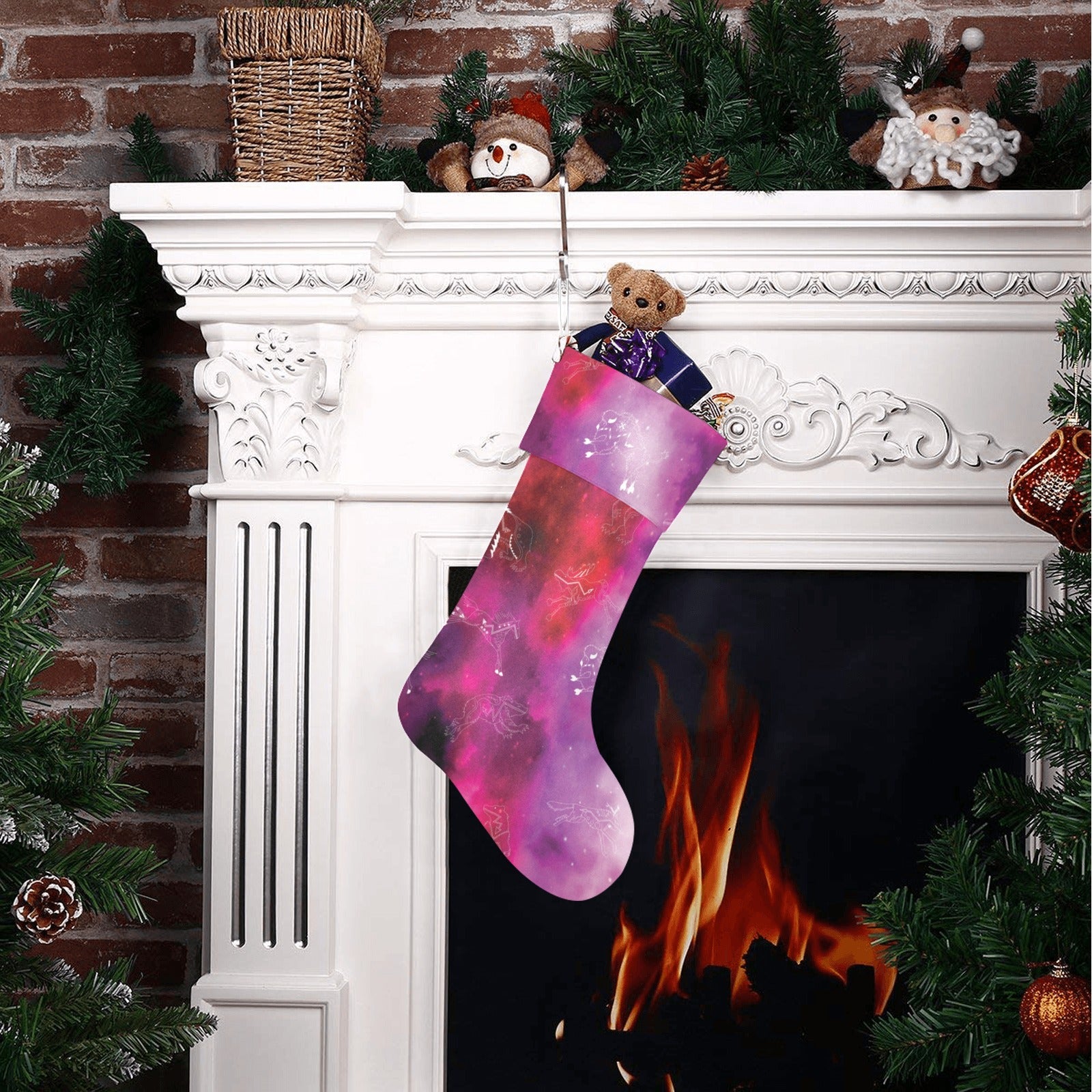 Animal Ancestors 8 Gaseous Clouds Pink and Red Christmas Stocking
