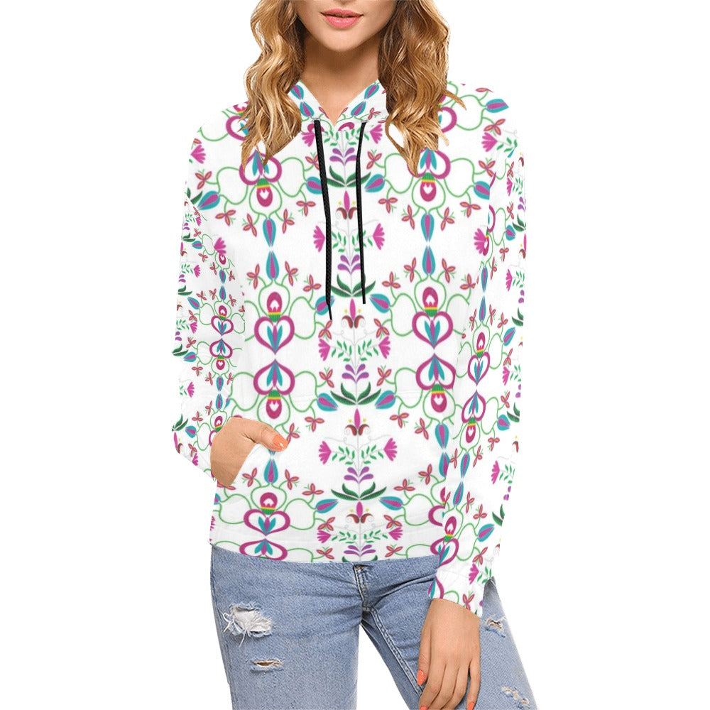 Quilled Divine White Hoodie for Women (USA Size)