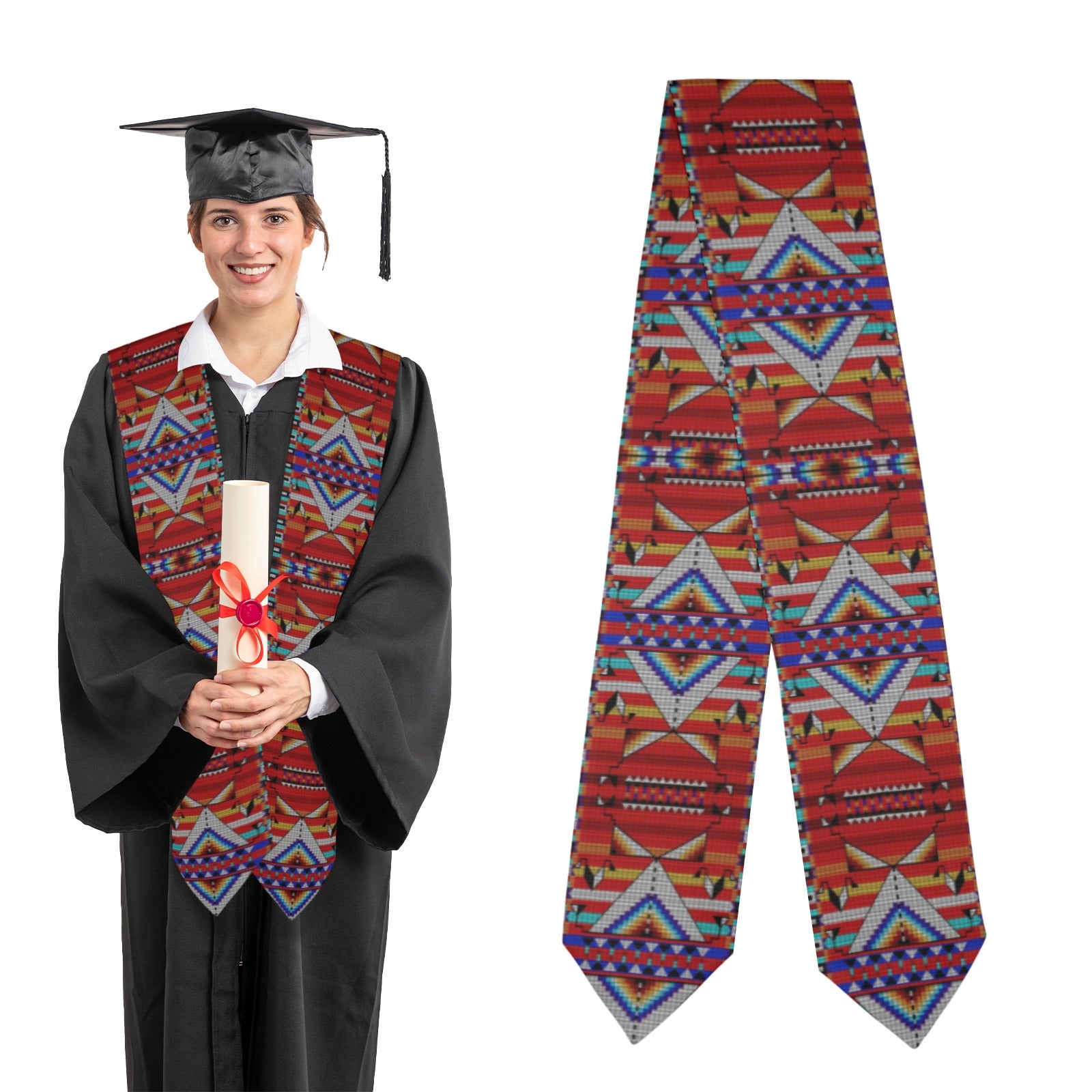 Medicine Blessing Red Graduation Stole