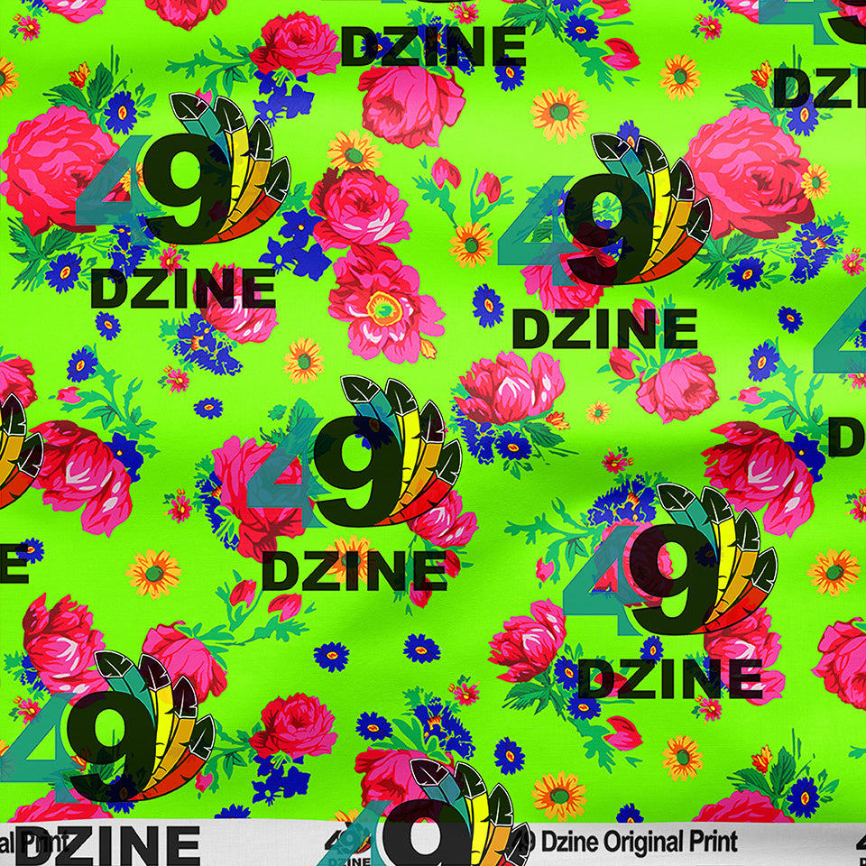 Kokum Ceremony Neon Green 42 inch Cotton Poplin Pre Order