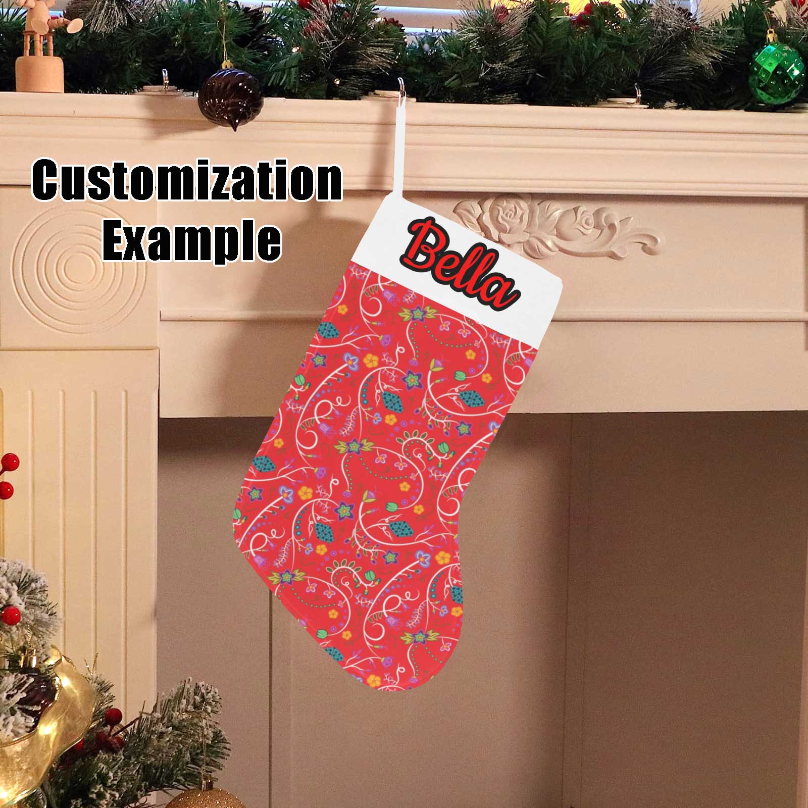 Pink Star Christmas Stocking (Custom Text on The Top)