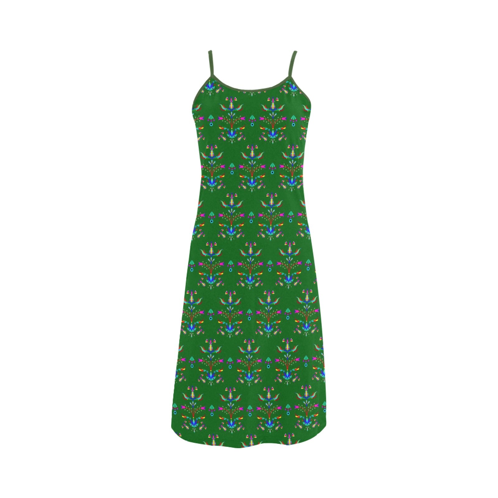 Dakota Damask Green Alcestis Slip Dress