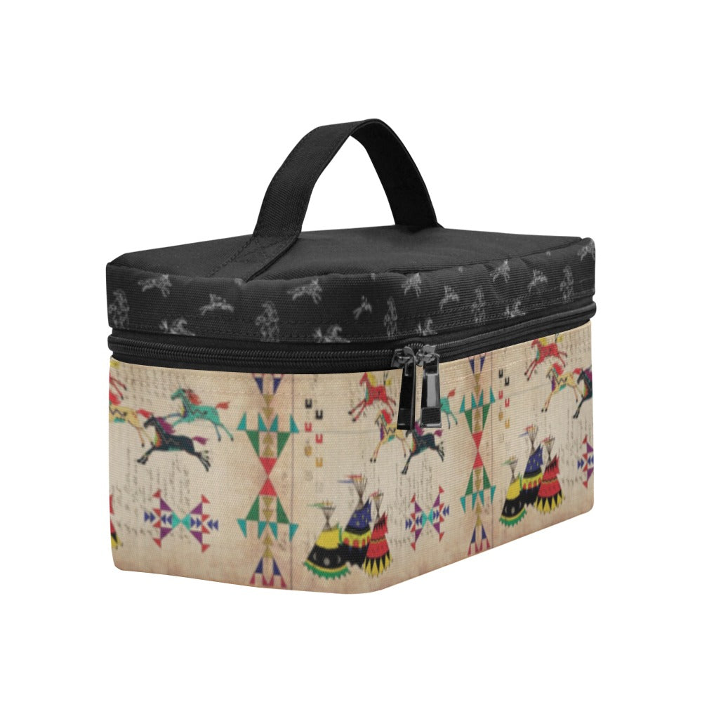 Horses Running Black Sky Cosmetic Bag/Large