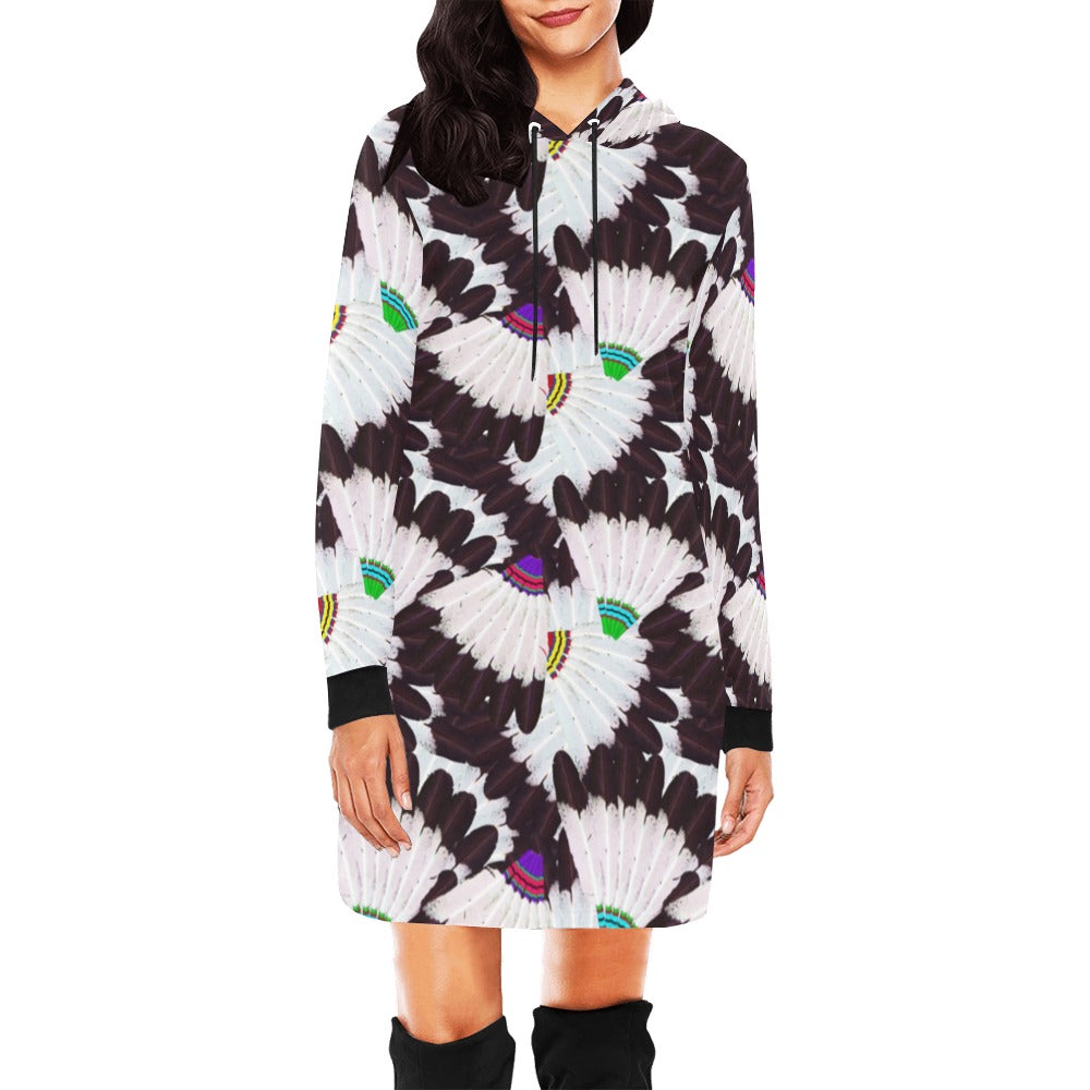 Eagle Feather Fans Hoodie Dress