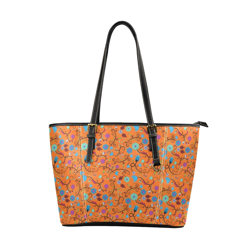 Nipin Blossom Carrot Leather Tote Bag/Large