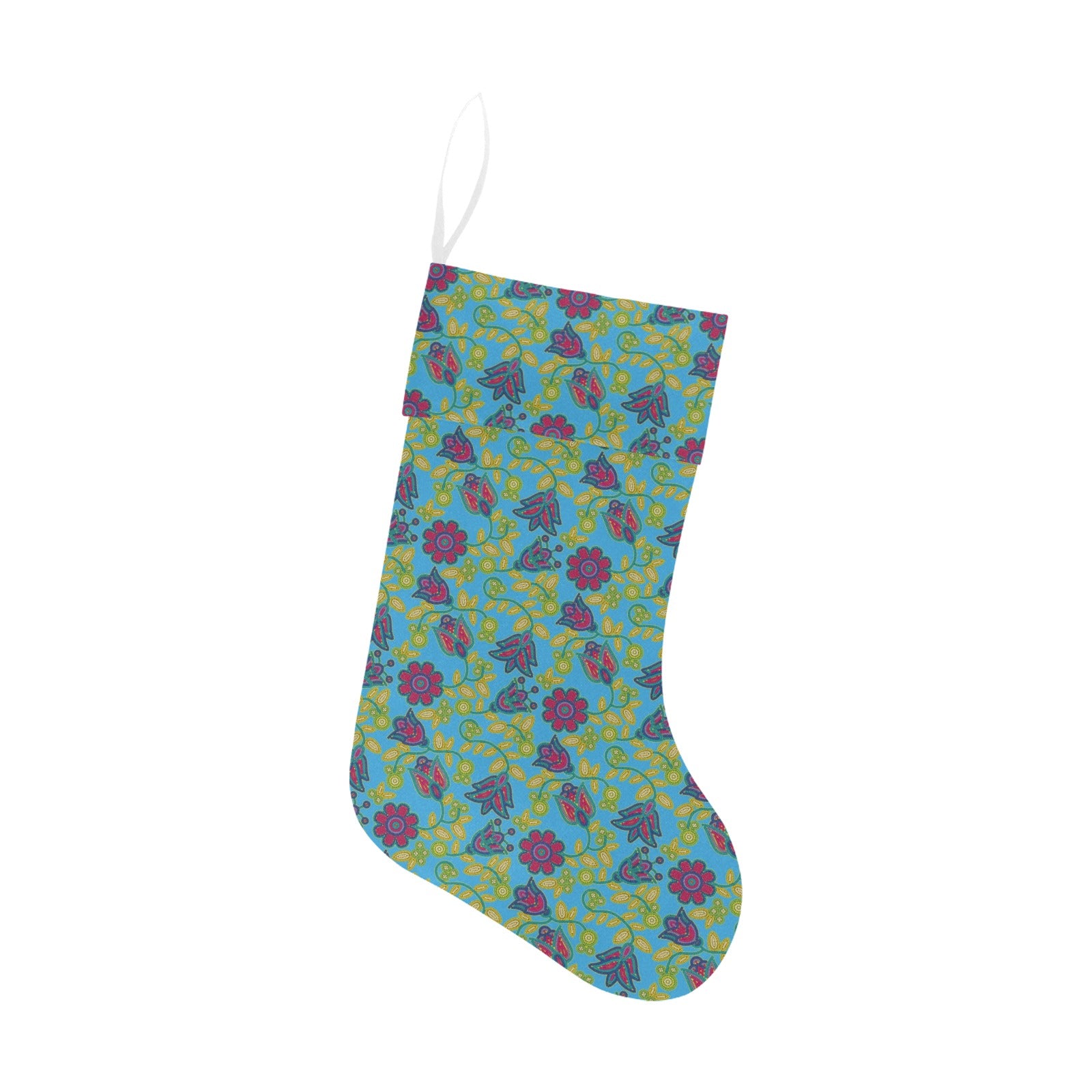 Beaded Nouveau Lime Christmas Stocking