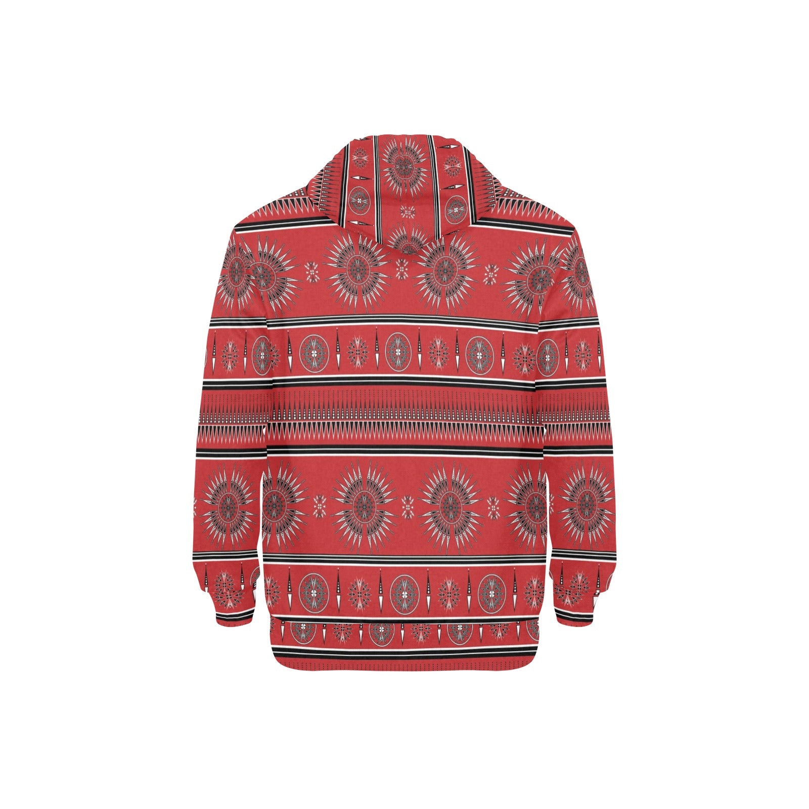 Evening Feather Wheel Blush Men's Long Sleeve Fleece Hoodie