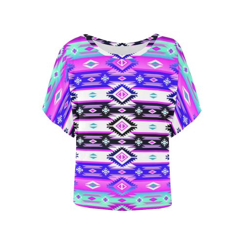 Adobe Dance Women's Batwing-Sleeved Blouse T shirt (Model T44) Women's Batwing-Sleeved Blouse T shirt (T44) e-joyer