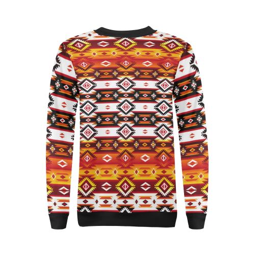 Adobe Fire All Over Print Crewneck Sweatshirt for Women (Model H18) Crewneck Sweatshirt for Women (H18) e-joyer