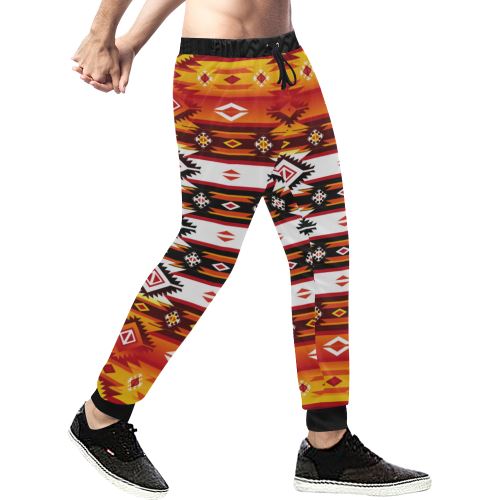 Adobe Fire Men's All Over Print Sweatpants (Model L11) Men's All Over Print Sweatpants (L11) e-joyer