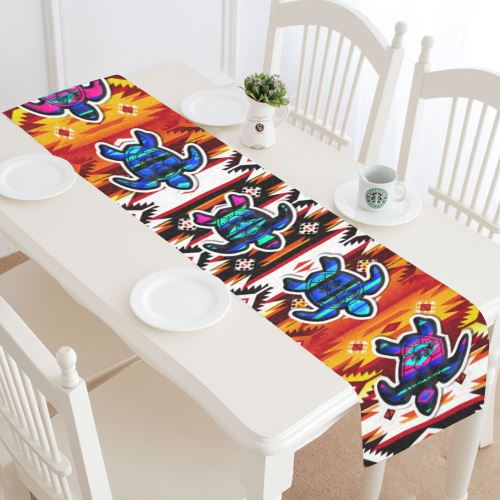 Adobe Fire Turtle Colored Table Runner 16x72 inch Table Runner 16x72 inch e-joyer 