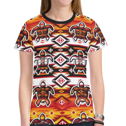 Adobe Fire Turtle New All Over Print T-shirt for Women (Model T45) New All Over Print T-shirt for Women (T45) e-joyer