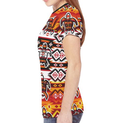 Adobe Fire Turtle New All Over Print T-shirt for Women (Model T45) New All Over Print T-shirt for Women (T45) e-joyer