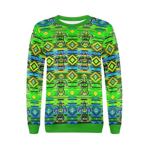Adobe Nature Turtle All Over Print Crewneck Sweatshirt for Women (Model H18) Crewneck Sweatshirt for Women (H18) e-joyer