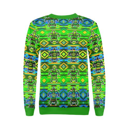 Adobe-Nature-Turtle All Over Print Crewneck Sweatshirt for Women (Model H18) Crewneck Sweatshirt for Women (H18) e-joyer
