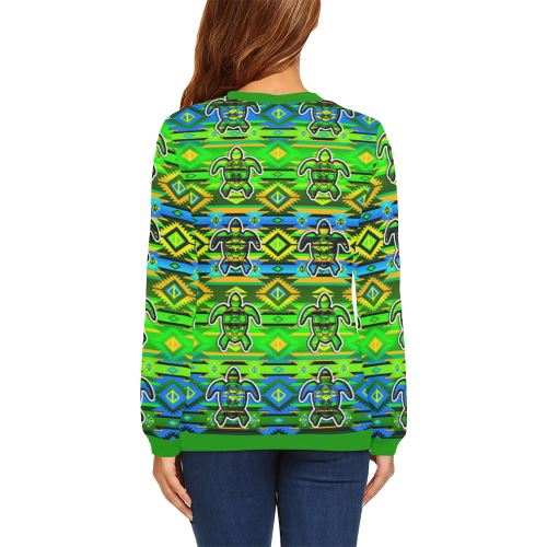 Adobe Nature Turtle All Over Print Crewneck Sweatshirt for Women (Model H18) Crewneck Sweatshirt for Women (H18) e-joyer