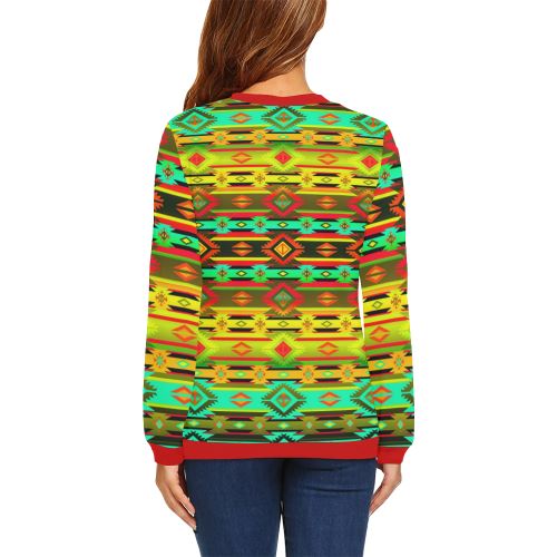 Adobe Sky All Over Print Crewneck Sweatshirt for Women (Model H18) Crewneck Sweatshirt for Women (H18) e-joyer