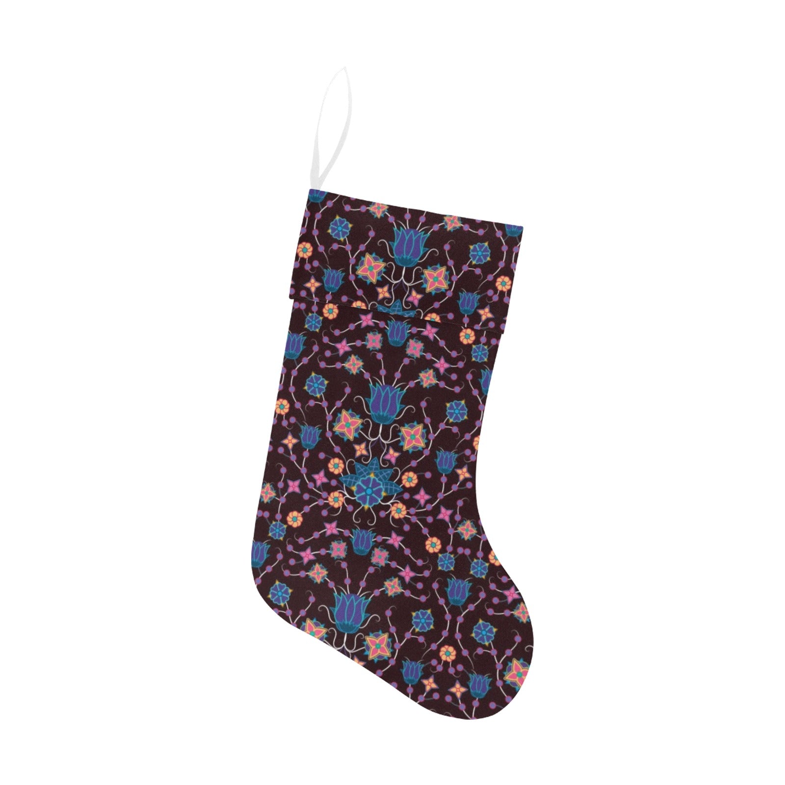 Floral Damask Purple Christmas Stocking