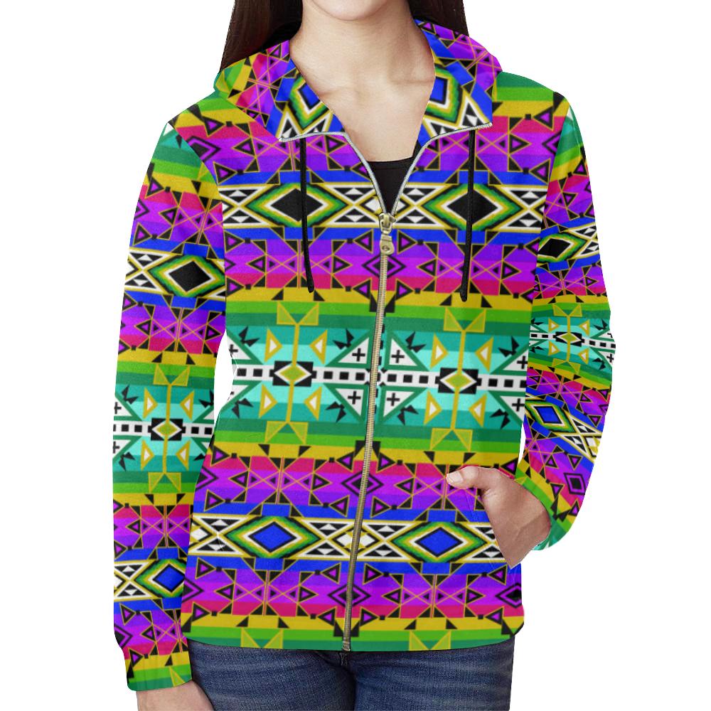 After the Northwest Rain All Over Print Full Zip Hoodie for Women (Model H14) All Over Print Full Zip Hoodie for Women (H14) e-joyer