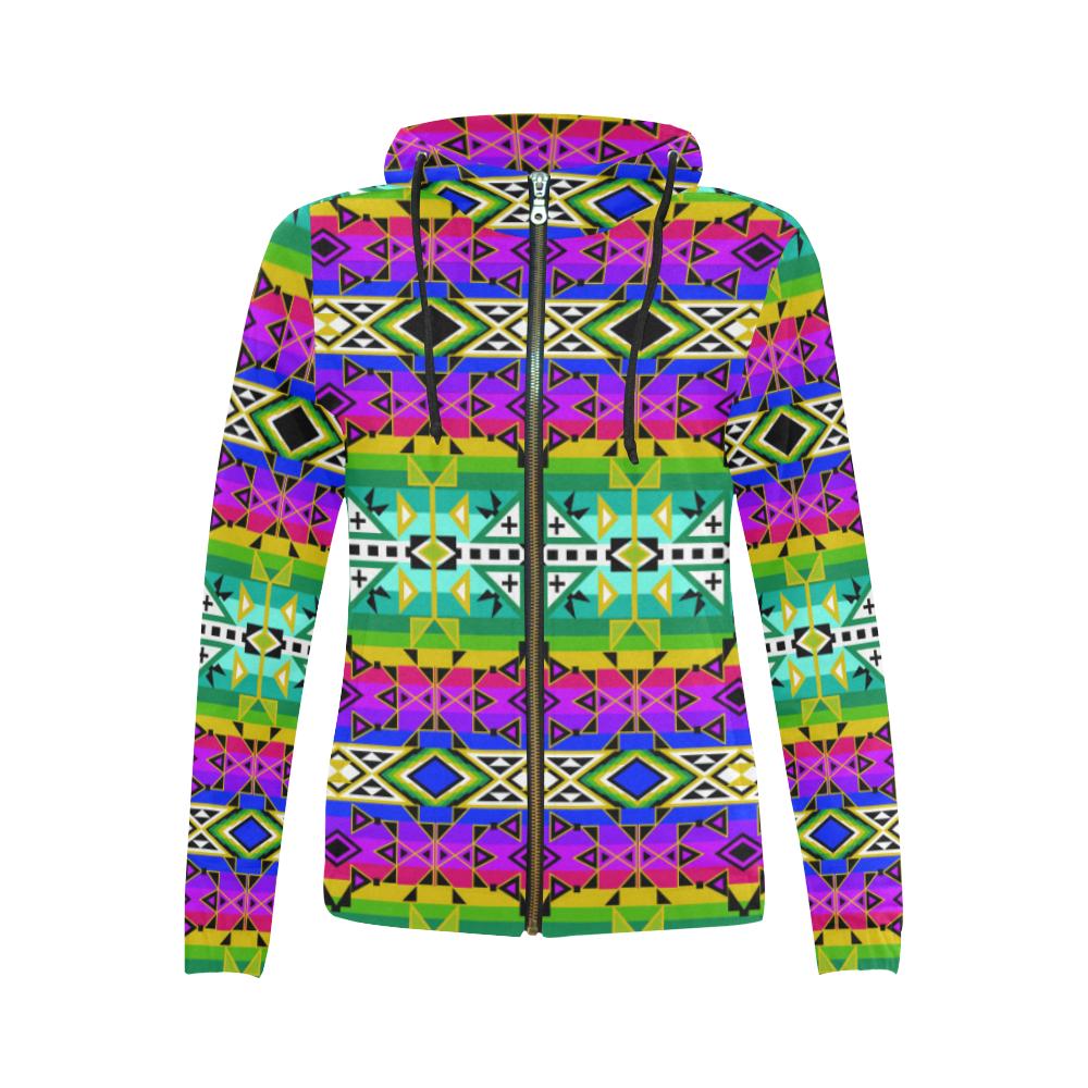 After the Northwest Rain All Over Print Full Zip Hoodie for Women (Model H14) All Over Print Full Zip Hoodie for Women (H14) e-joyer