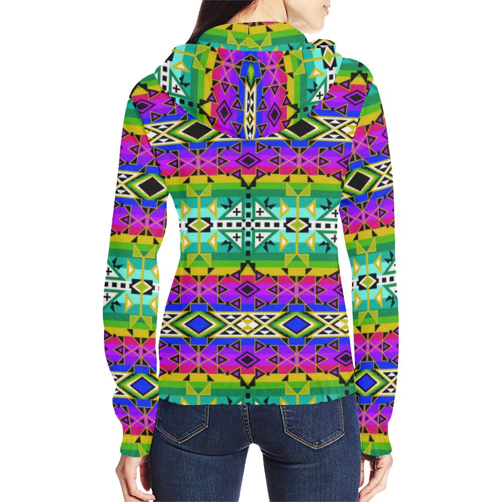 After the Northwest Rain All Over Print Full Zip Hoodie for Women (Model H14) All Over Print Full Zip Hoodie for Women (H14) e-joyer