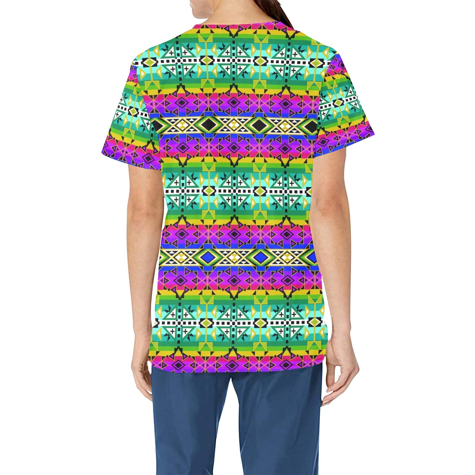 After the Northwest Rain All Over Print Scrub Top Scrub Top e-joyer