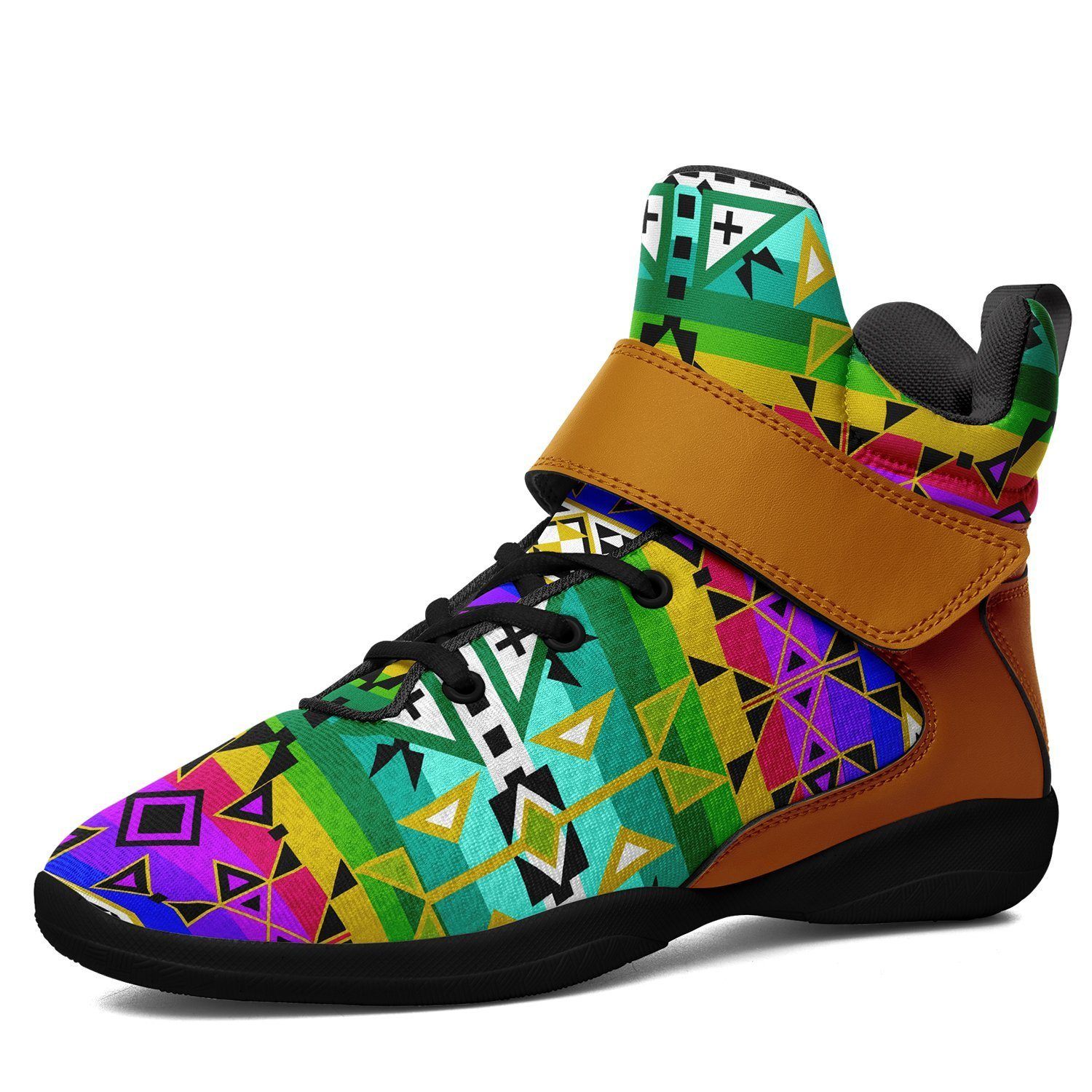 After the Northwest Rain Ipottaa Basketball / Sport High Top Shoes - Black Sole 49 Dzine US Men 7 / EUR 40 Black Sole with Brown Strap