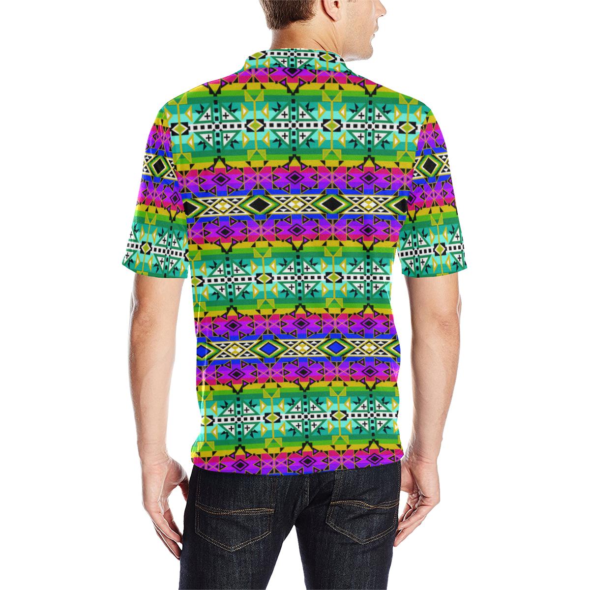 After the Northwest Rain Men's All Over Print Polo Shirt (Model T55) Men's Polo Shirt (Model T55) e-joyer