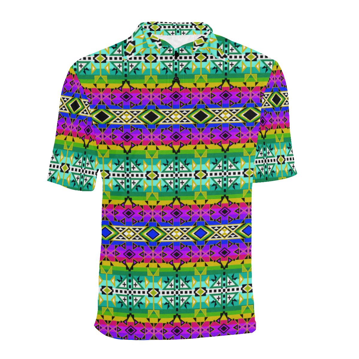 After the Northwest Rain Men's All Over Print Polo Shirt (Model T55) Men's Polo Shirt (Model T55) e-joyer